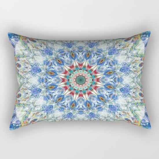 Kaleidoscope No. 3 - Blue Rectangular Pillow