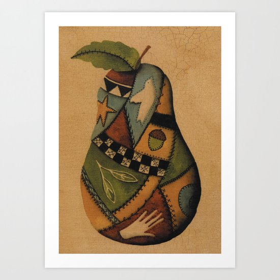 Crazy Quilt Pear Art Print