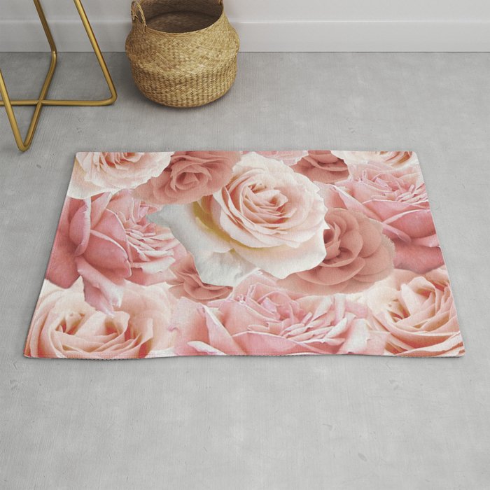 Soft Pink Roses Rug By Desertsart Society6