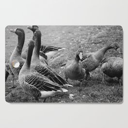 Greylag geese in the park | Black and white Photography Cutting Board
