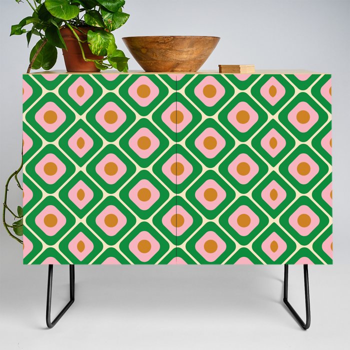 70's Retro Seamless Pattern. 60s and 70s Aesthetic Style.  Credenza