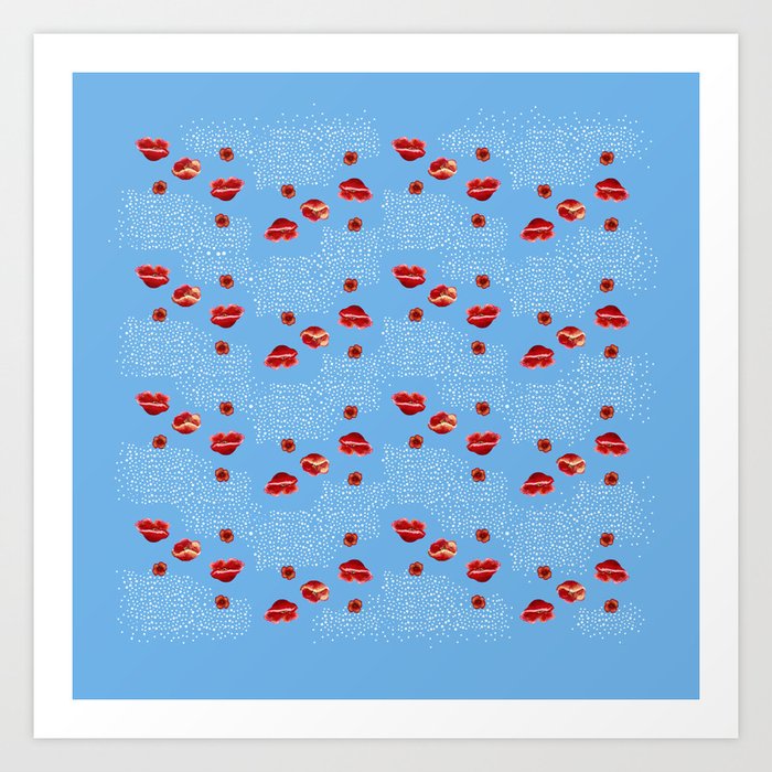 Poppies and polka dot Art Print