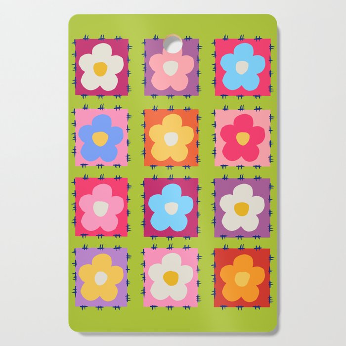 Flower pattern tiles Cutting Board