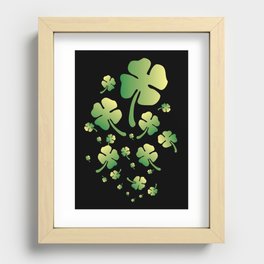 St. Patricks Gradient Clover Recessed Framed Print
