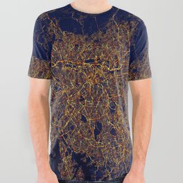 São Paulo, Brazil - City At Night All Over Graphic Tee