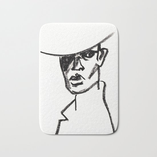 girl with hat Bath Mat