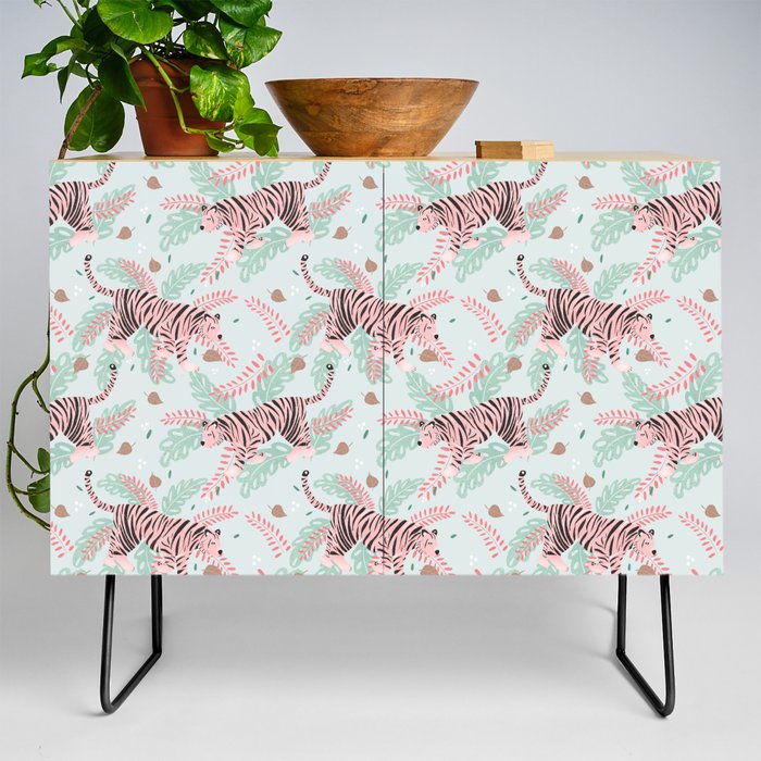Mint and pink tiger Credenza