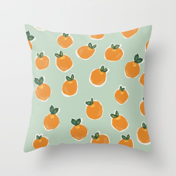 Tiny Clementines Throw Pillow
