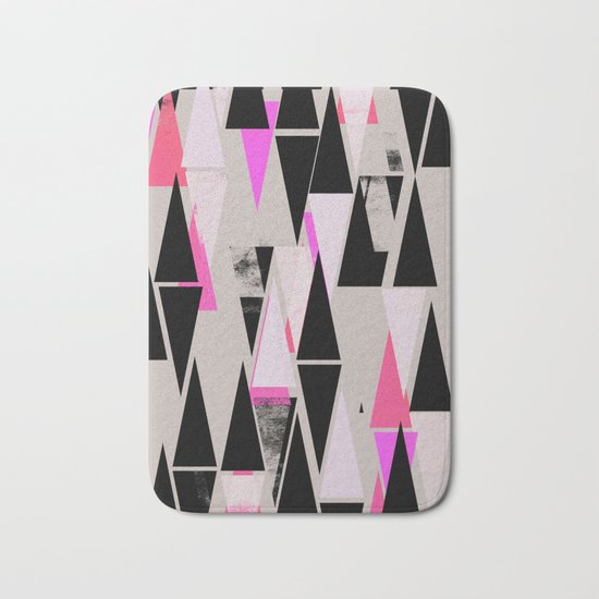 Pink Triangles II Bath Mat