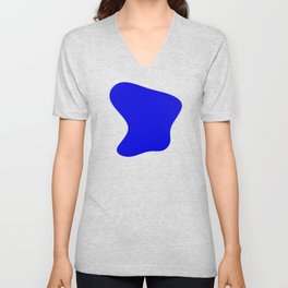 Solid Electric Blue V Neck T Shirt