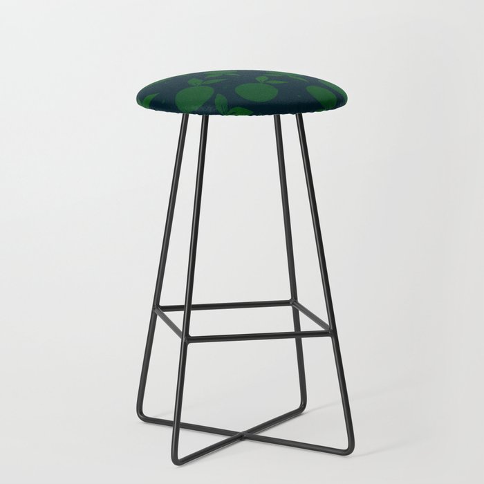 Abstract tangerine pattern - green and blue Bar Stool