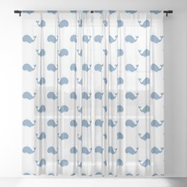 Cute whale pattern Sheer Curtain