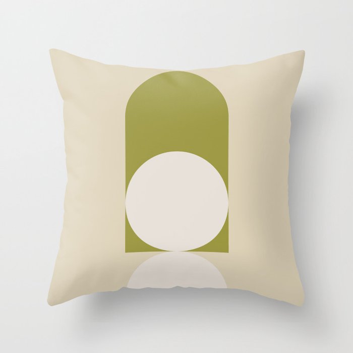Contemporary Composition 05 - Golden Lime Throw Pillow