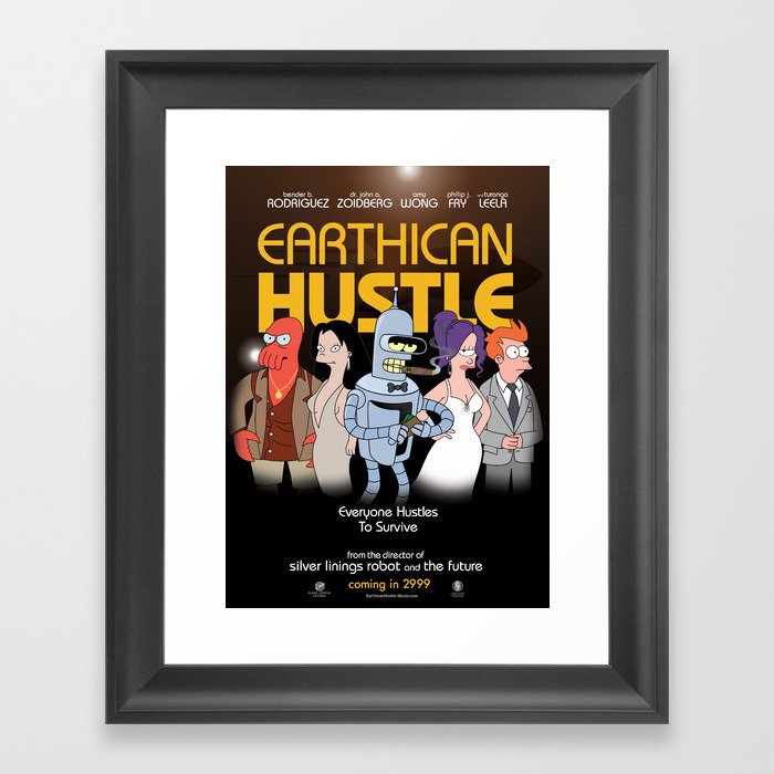 Earthican Hustle parody movie poster - B Framed Art Print