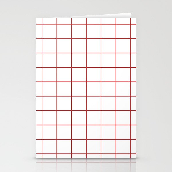 red grid Stationery Cards