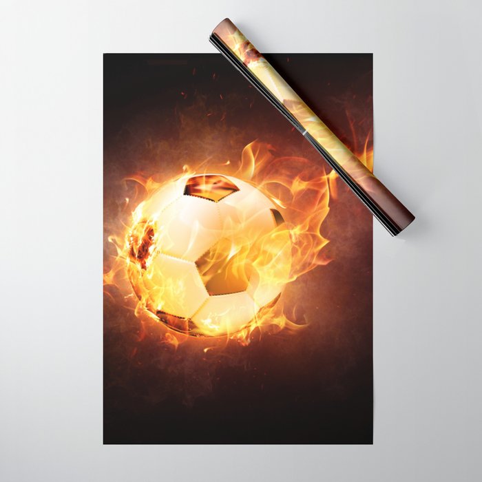 Fire Football Soccer Sport Wrapping Paper By Shirtsandgifts Society6