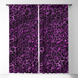 Purple and Gold Leopard Animal Print 03 Blackout Curtain