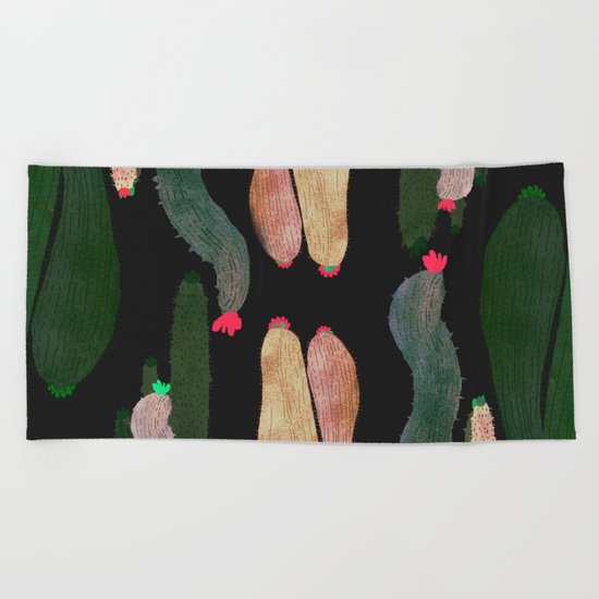 strange cactus Beach Towel