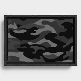 Camouflage Pattern Black Framed Canvas