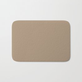 Mid-tone Taupe Brown Solid Color Pairs PPG Sauteed Mushroom PPG1085-5 - One Single Shade Hue Colour Bath Mat