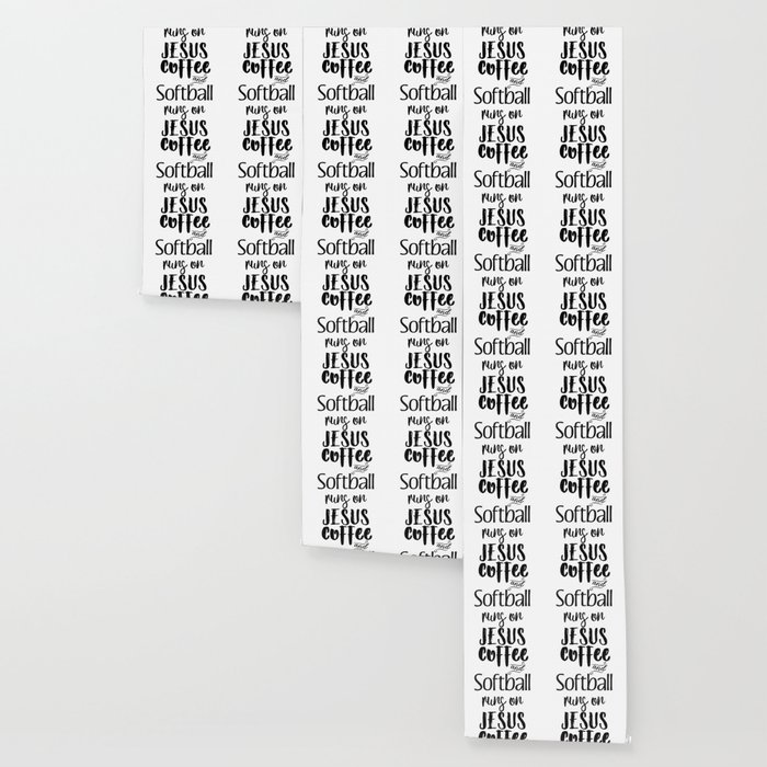 Runs On Jesus Coffee Softball Gift Wallpaper
