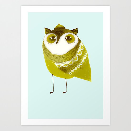 Golden Owl illustration Art Print