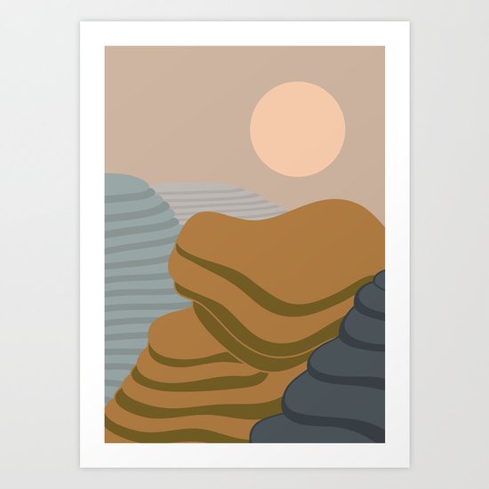 Terraced fileds Art Print