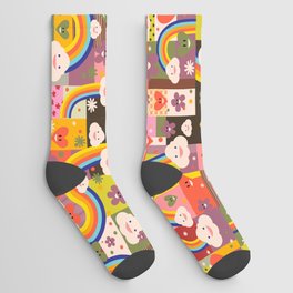 Happy Rainbow Pattern Socks | Digital, Colorful, Colors, Gay, Happy, Color, Pride, Rainbow, Pattern, Graphicdesign 