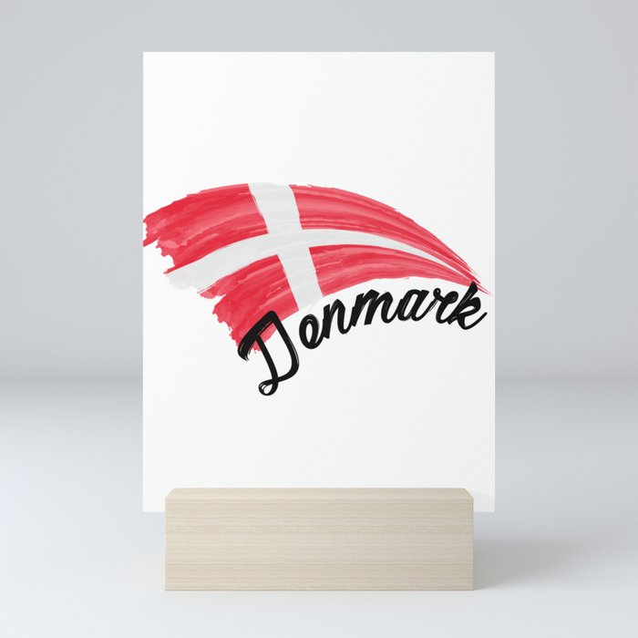 Denmark flag Mini Art Print