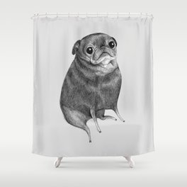 Sweet Black Pug Shower Curtain