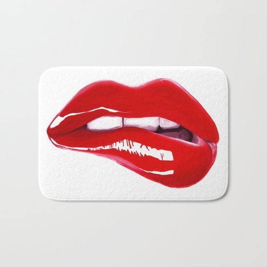 Red Lips Bath Mat