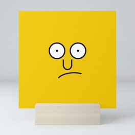 type face: um? yellow Mini Art Print