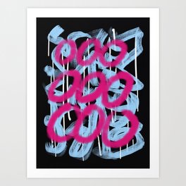Loop pink abstract Art Print