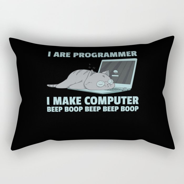 Cat Computer Kitten Computer Science Computer Rectangular Pillow