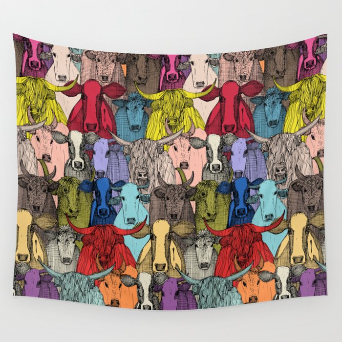 just cattle bright Wall Tapestry