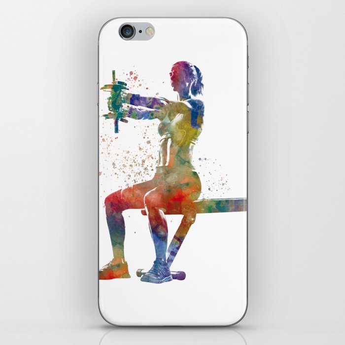 bodybuilding in watercolor iPhone Skin