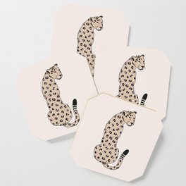 Cheetah with pink spots animal print Coaster