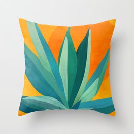 West Coast Sunset With Agave Throw Pillow