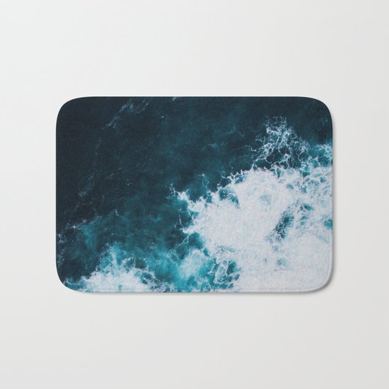 Wild ocean waves II Bath Mat