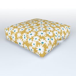 Daisies - Spring - Yellow Outdoor Floor Cushion