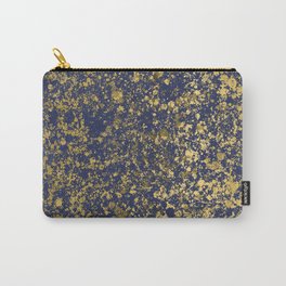 Blue Depth and Gold Patina Design Carry-All Pouch