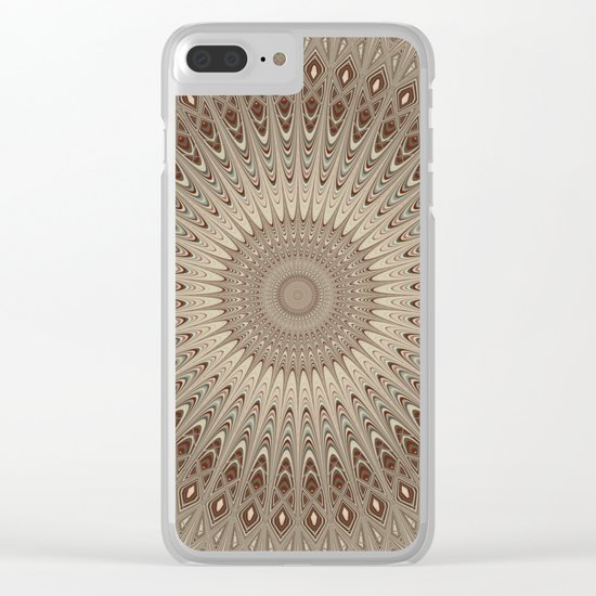 Beige mandala Clear iPhone Case