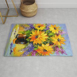Bouquet of sunflowers Rug