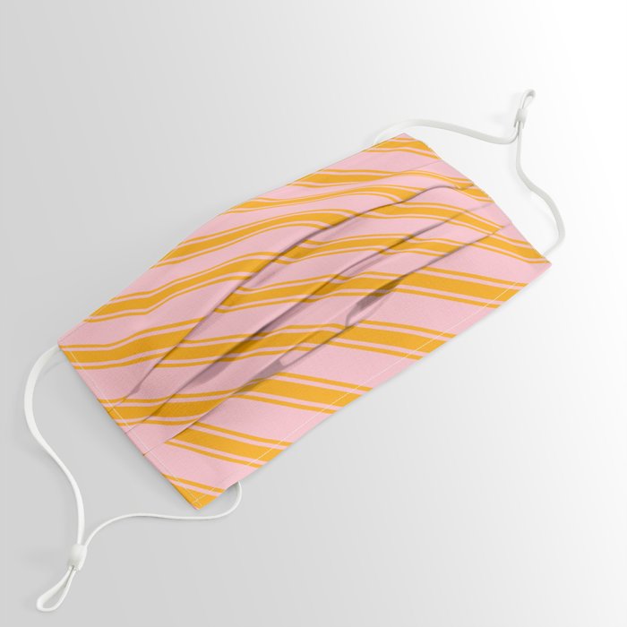 Pink & Orange Colored Lines/Stripes Pattern Face Mask