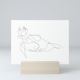 Repose - one line nude Mini Art Print