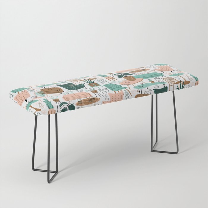 Retro Mid Mod Living Room Bench By Juliagreen Society6