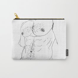 Torso (Ink Print) Carry-All Pouch | Queer, Chest, Ink Pen, Abs, Gym, Drawing, Fit, Pecs, Model, Lgbt 