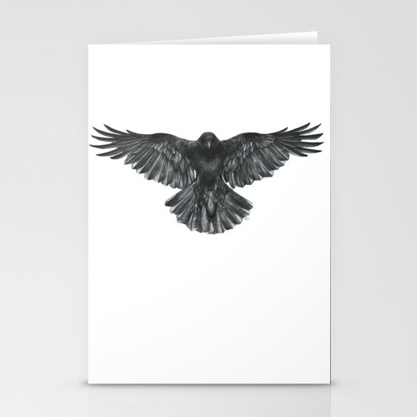 Crow in Flight Stationery Cards