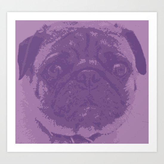 Purple Pug Art Print