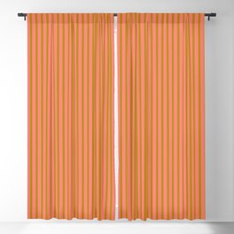 Dark Goldenrod & Salmon Colored Lined Pattern Blackout Curtain